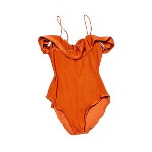 80s Flexatard Thin Camisole Strap Burnt Orange Leotard